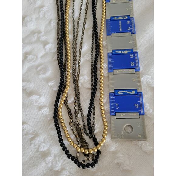 Black and Gold Bead Necklace - Picture 1 of 3